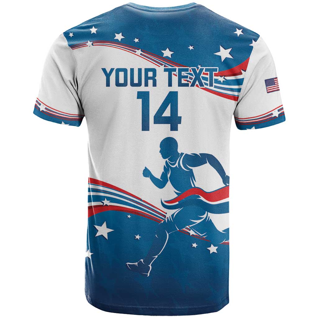 Custom USA Athletics T Shirt 2024 United States Flag Curve Style - Wonder Print Shop