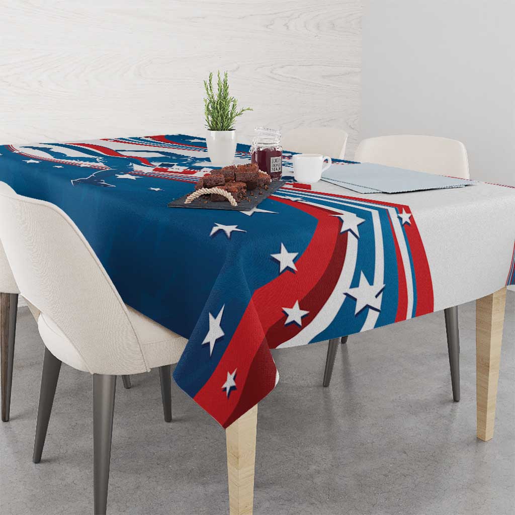 Custom USA Athletics Tablecloth 2024 United States Flag Curve Style - Wonder Print Shop