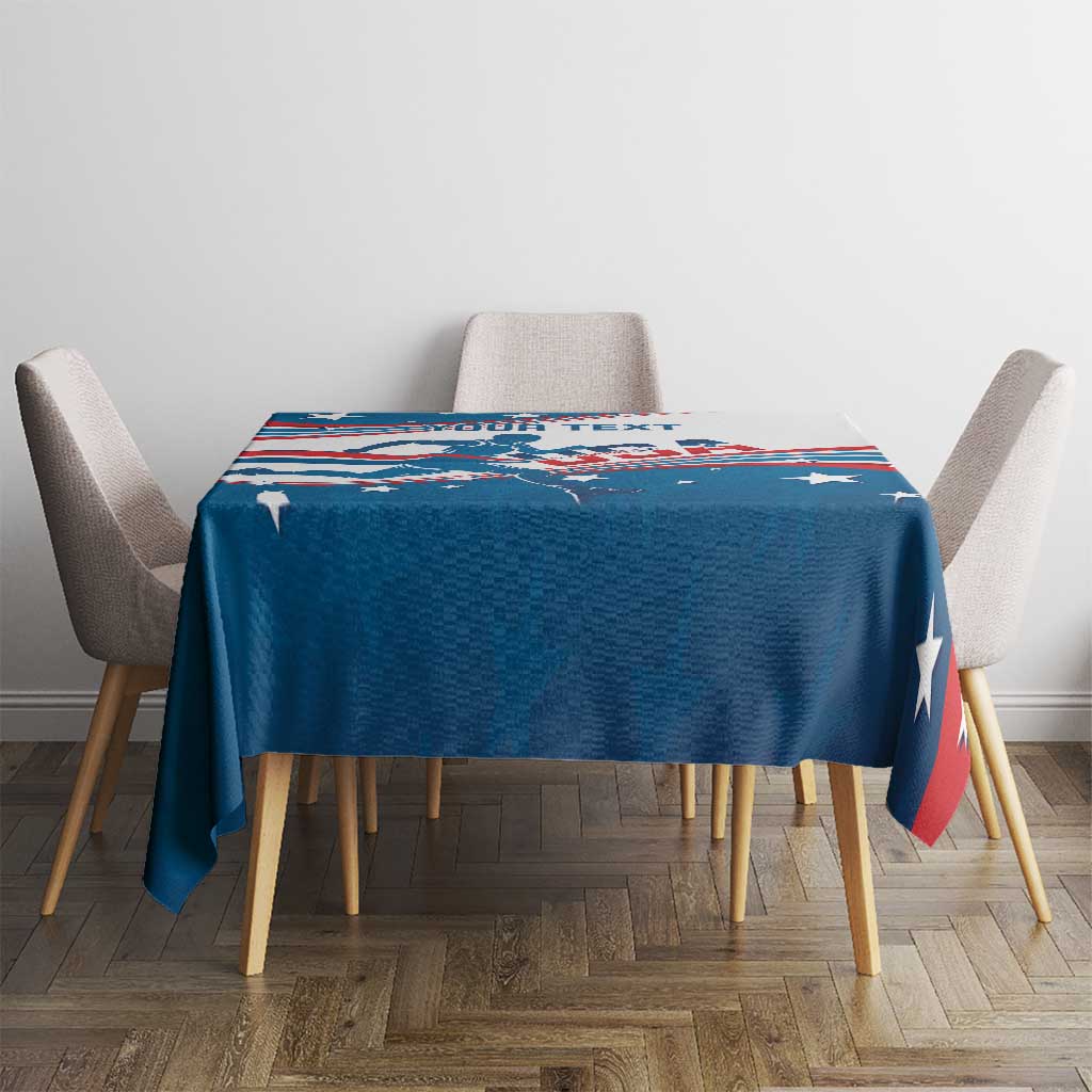Custom USA Athletics Tablecloth 2024 United States Flag Curve Style - Wonder Print Shop