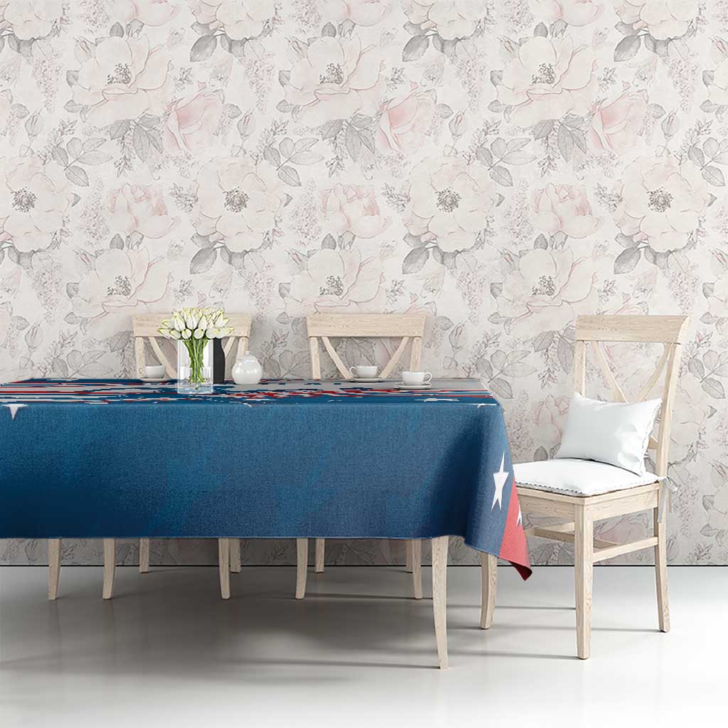 Custom USA Athletics Tablecloth 2024 United States Flag Curve Style - Wonder Print Shop