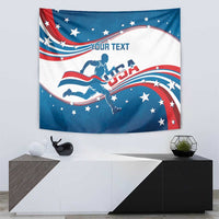 Custom USA Athletics Tapestry 2024 United States Flag Curve Style - Wonder Print Shop