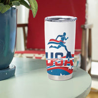 USA Athletics Tumbler Cup 2024 United States Flag Curve Style - Wonder Print Shop