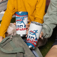 USA Athletics Tumbler Cup 2024 United States Flag Curve Style - Wonder Print Shop
