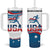 USA Athletics Tumbler With Handle 2024 United States Flag Curve Style - Wonder Print Shop
