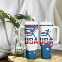 USA Athletics Tumbler With Handle 2024 United States Flag Curve Style - Wonder Print Shop