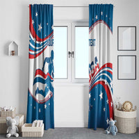 Custom USA Athletics Window Curtain 2024 United States Flag Curve Style - Wonder Print Shop