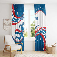 Custom USA Athletics Window Curtain 2024 United States Flag Curve Style - Wonder Print Shop