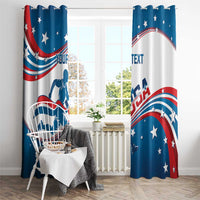 Custom USA Athletics Window Curtain 2024 United States Flag Curve Style - Wonder Print Shop
