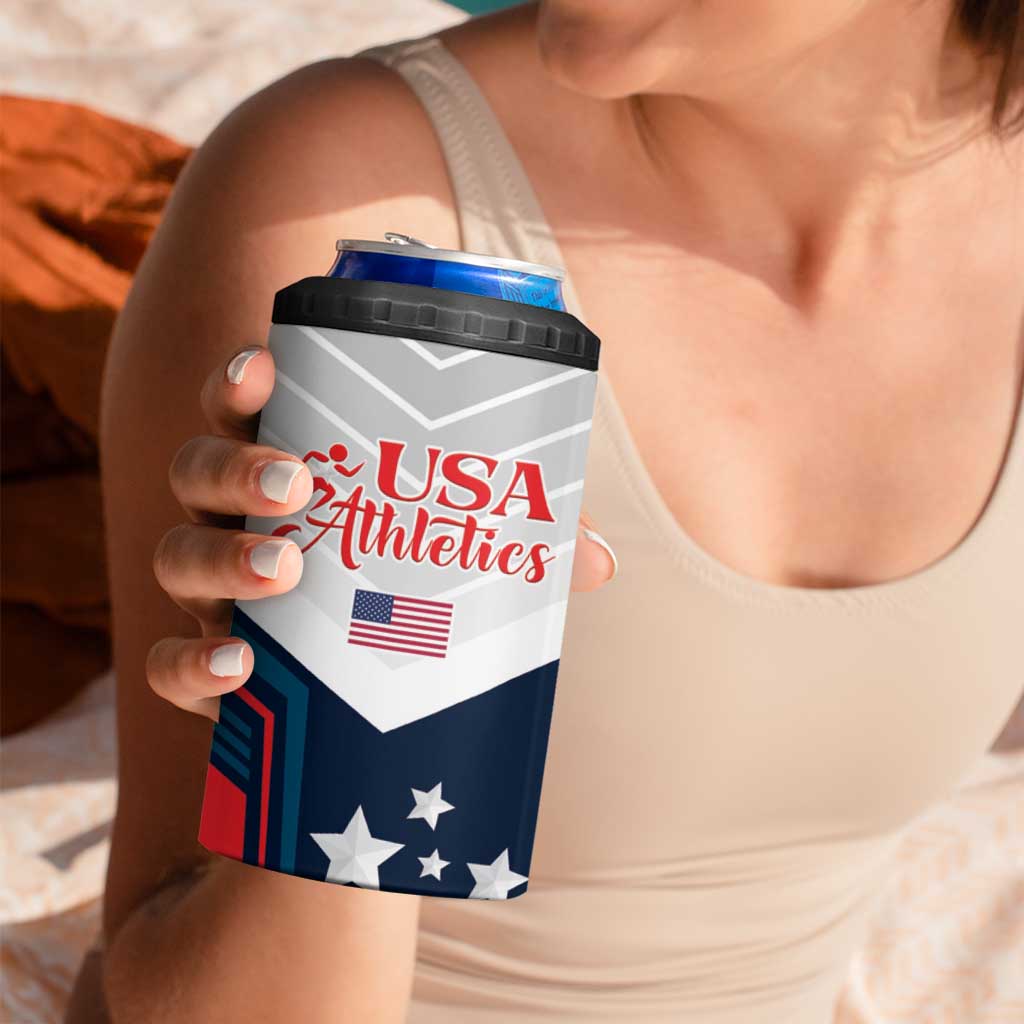 Custom USA Athletics 4 in 1 Can Cooler Tumbler 2024 United States Champions Proud - Wonder Print Shop