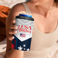 Custom USA Athletics 4 in 1 Can Cooler Tumbler 2024 United States Champions Proud - Wonder Print Shop