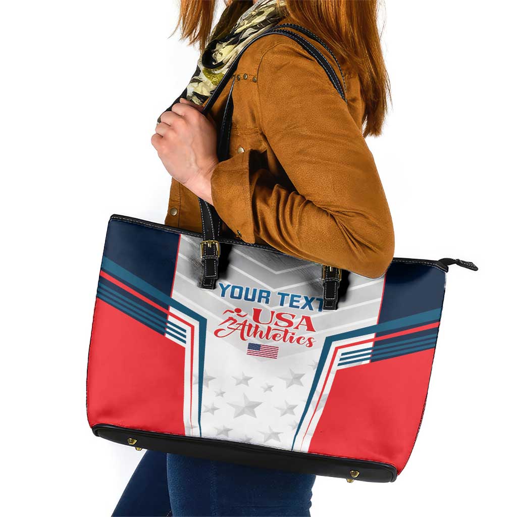 Custom USA Athletics Leather Tote Bag 2024 United States Champions Proud - Wonder Print Shop