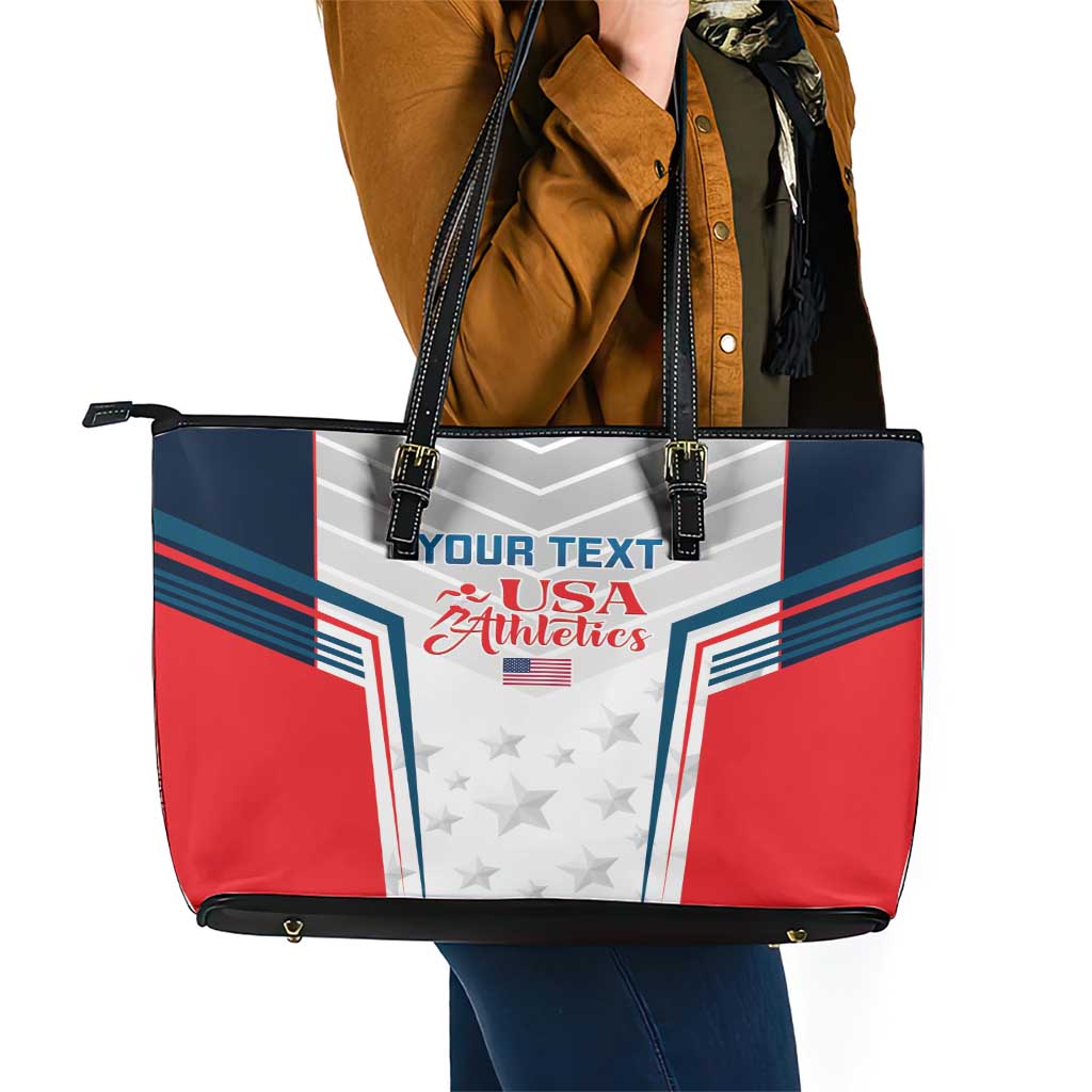 Custom USA Athletics Leather Tote Bag 2024 United States Champions Proud - Wonder Print Shop