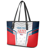 Custom USA Athletics Leather Tote Bag 2024 United States Champions Proud - Wonder Print Shop