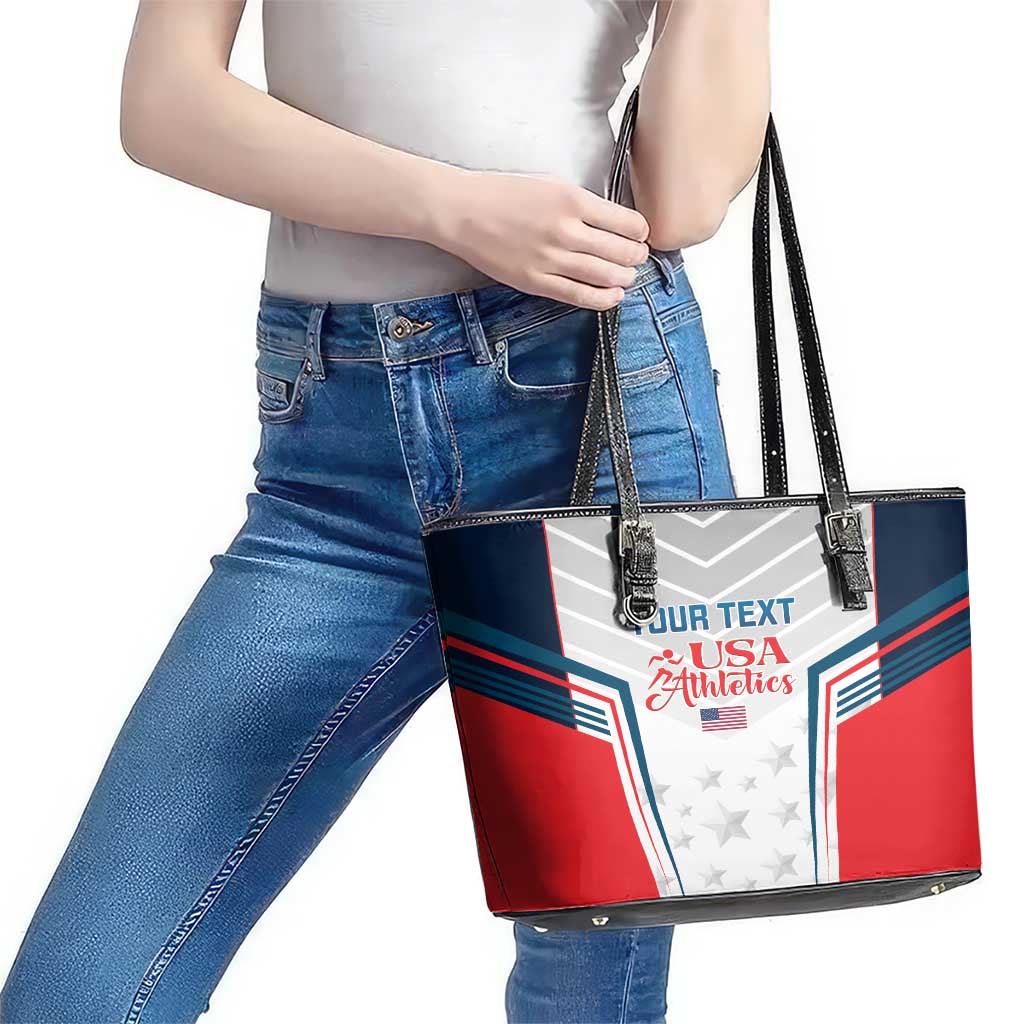 Custom USA Athletics Leather Tote Bag 2024 United States Champions Proud - Wonder Print Shop