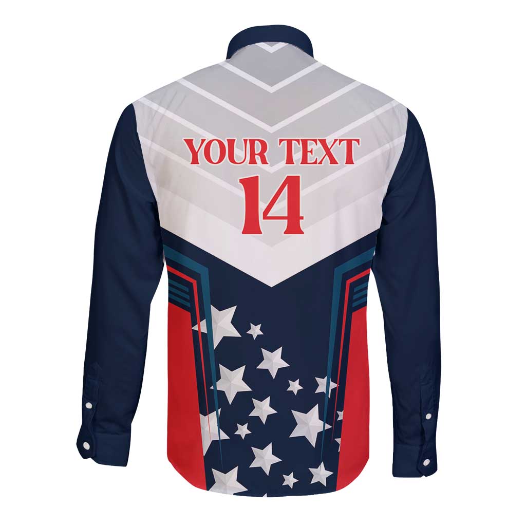 Custom USA Athletics Long Sleeve Button Shirt 2024 United States Champions Proud - Wonder Print Shop