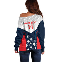 Custom USA Athletics Off Shoulder Sweater 2024 United States Champions Proud - Wonder Print Shop