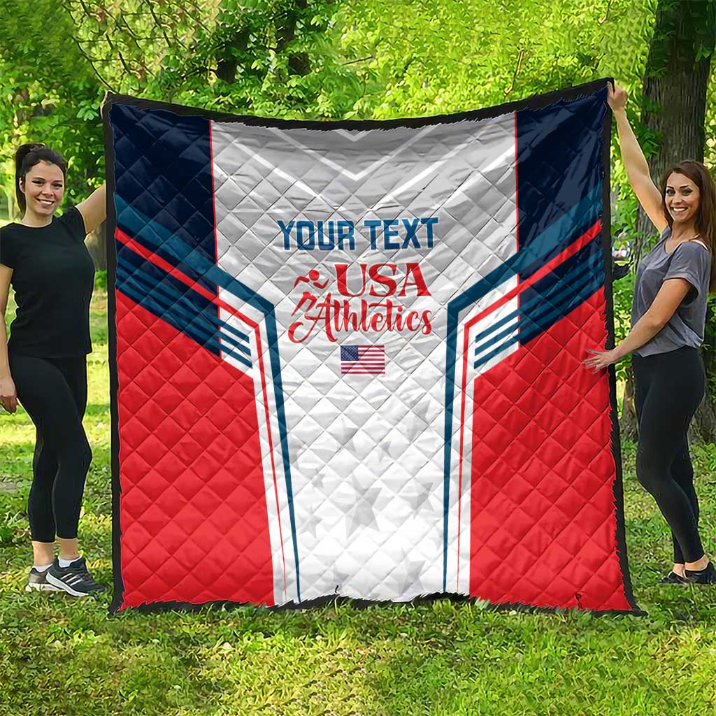 Custom USA Athletics Quilt 2024 United States Champions Proud - Wonder Print Shop
