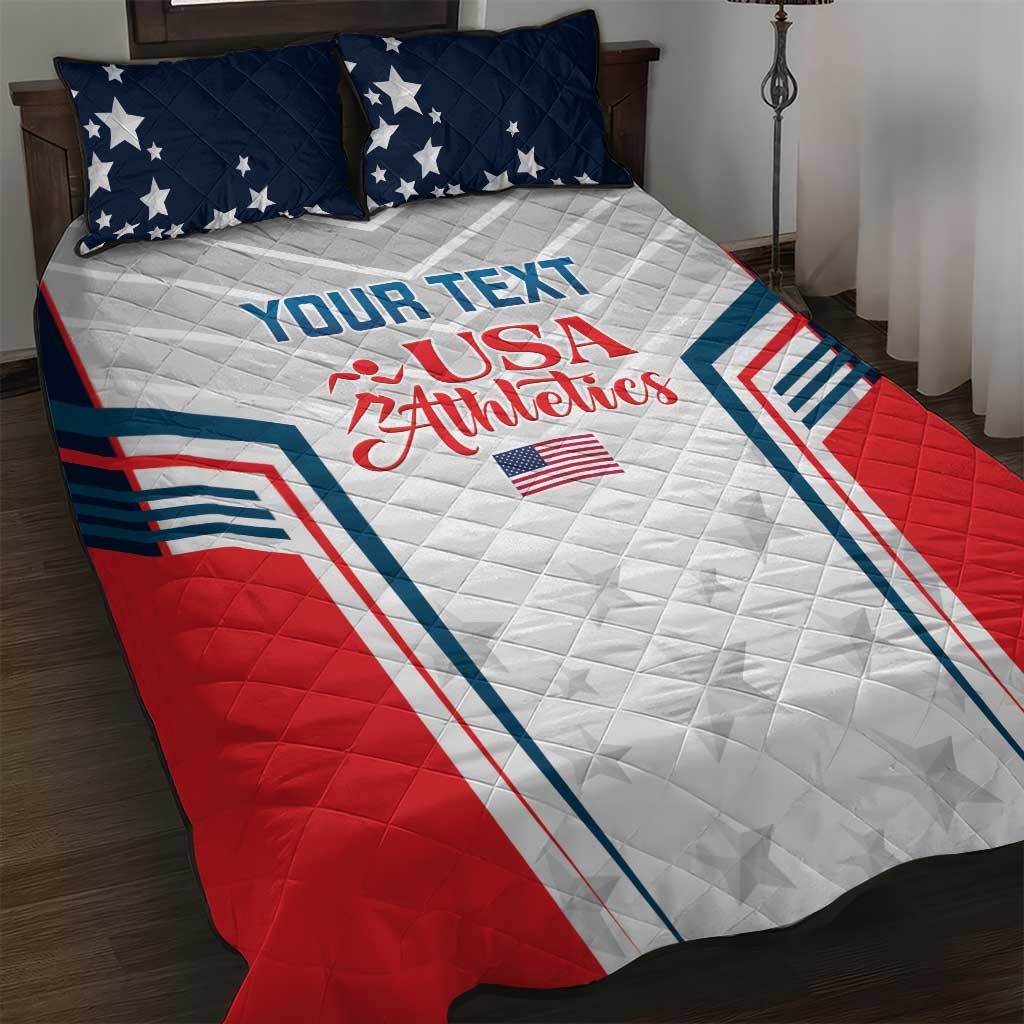 Custom USA Athletics Quilt Bed Set 2024 United States Champions Proud - Wonder Print Shop