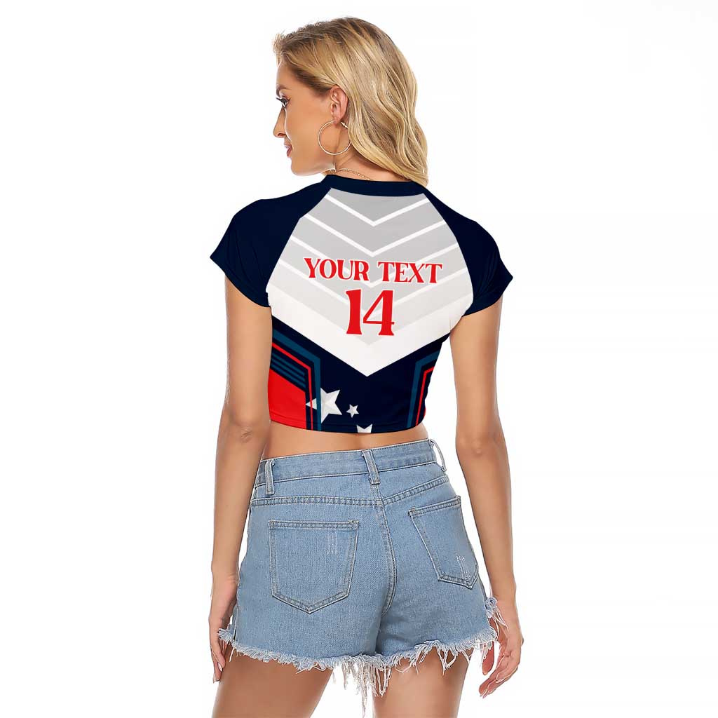 Custom USA Athletics Raglan Cropped T Shirt 2024 United States Champions Proud - Wonder Print Shop