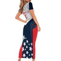 Custom USA Athletics Short Sleeve Bodycon Dress 2024 United States Champions Proud - Wonder Print Shop