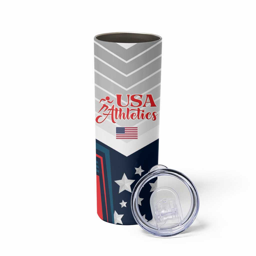 Custom USA Athletics Skinny Tumbler 2024 United States Champions Proud - Wonder Print Shop