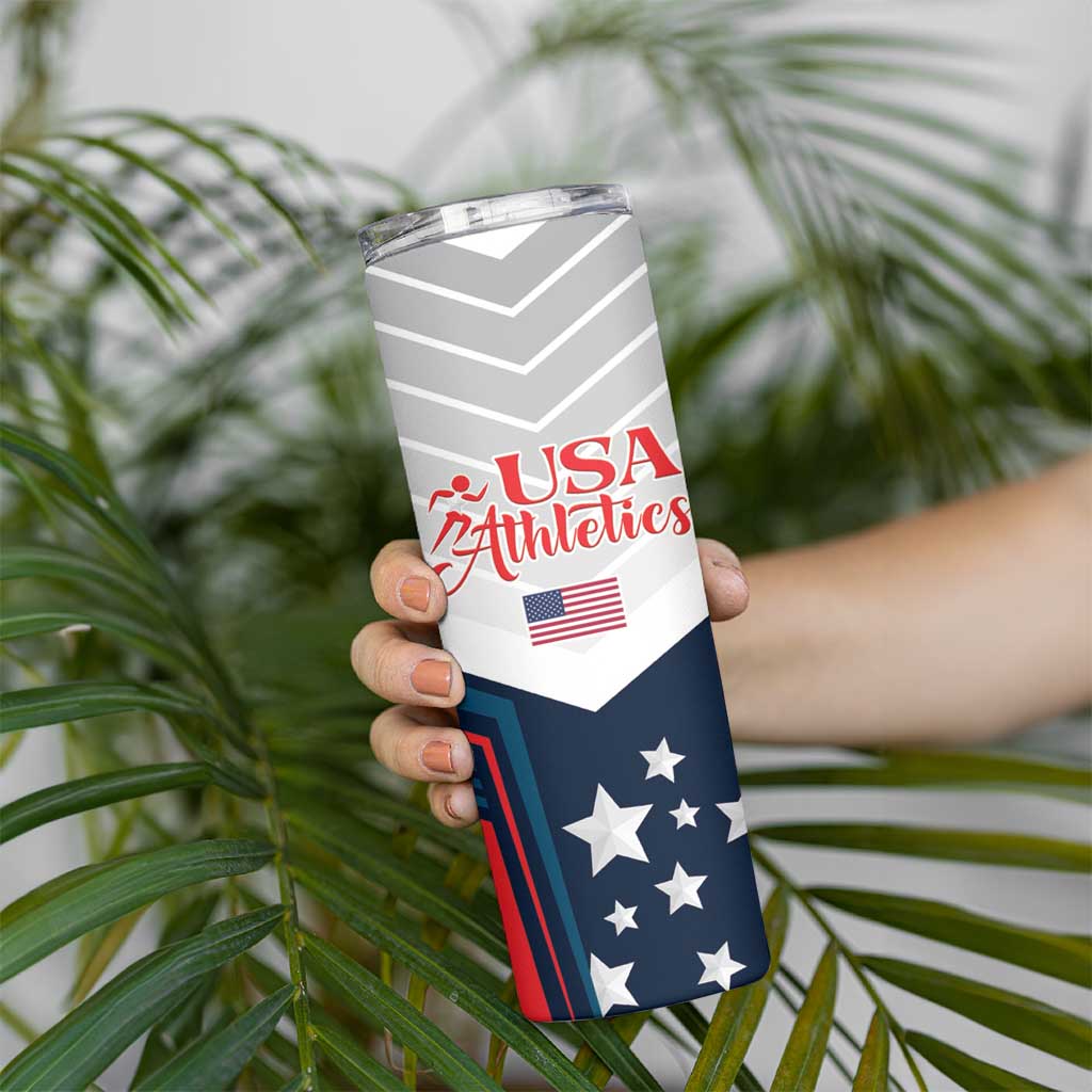Custom USA Athletics Skinny Tumbler 2024 United States Champions Proud - Wonder Print Shop
