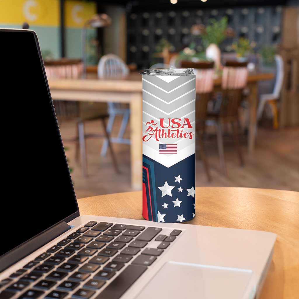 Custom USA Athletics Skinny Tumbler 2024 United States Champions Proud - Wonder Print Shop
