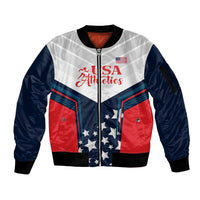 Custom USA Athletics Sleeve Zip Bomber Jacket 2024 United States Champions Proud - Wonder Print Shop