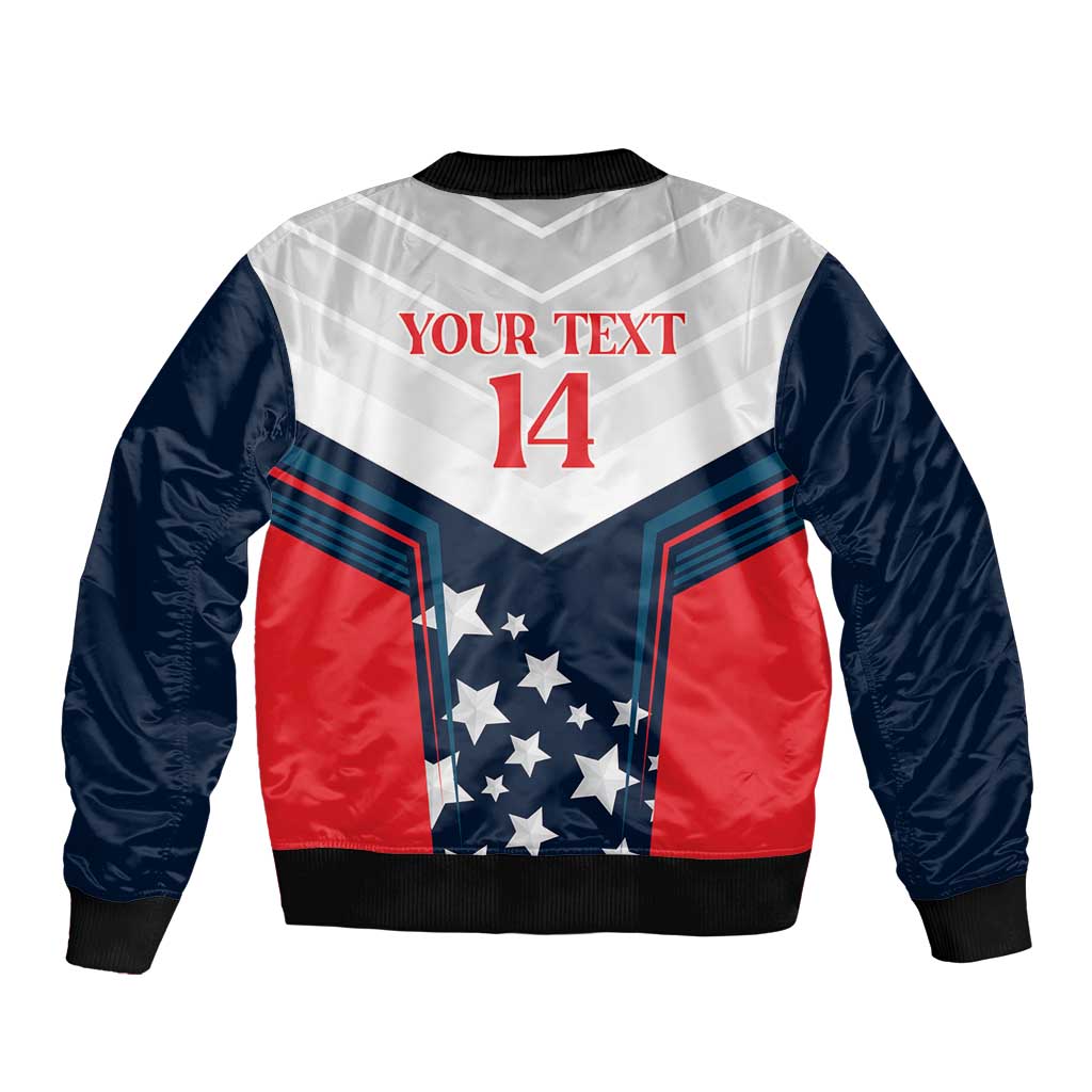 Custom USA Athletics Sleeve Zip Bomber Jacket 2024 United States Champions Proud - Wonder Print Shop