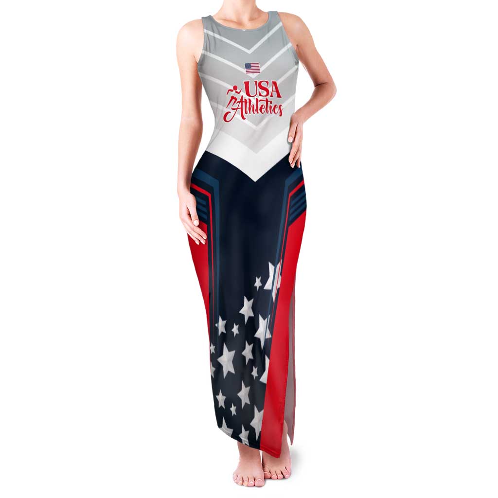 Custom USA Athletics Tank Maxi Dress 2024 United States Champions Proud - Wonder Print Shop