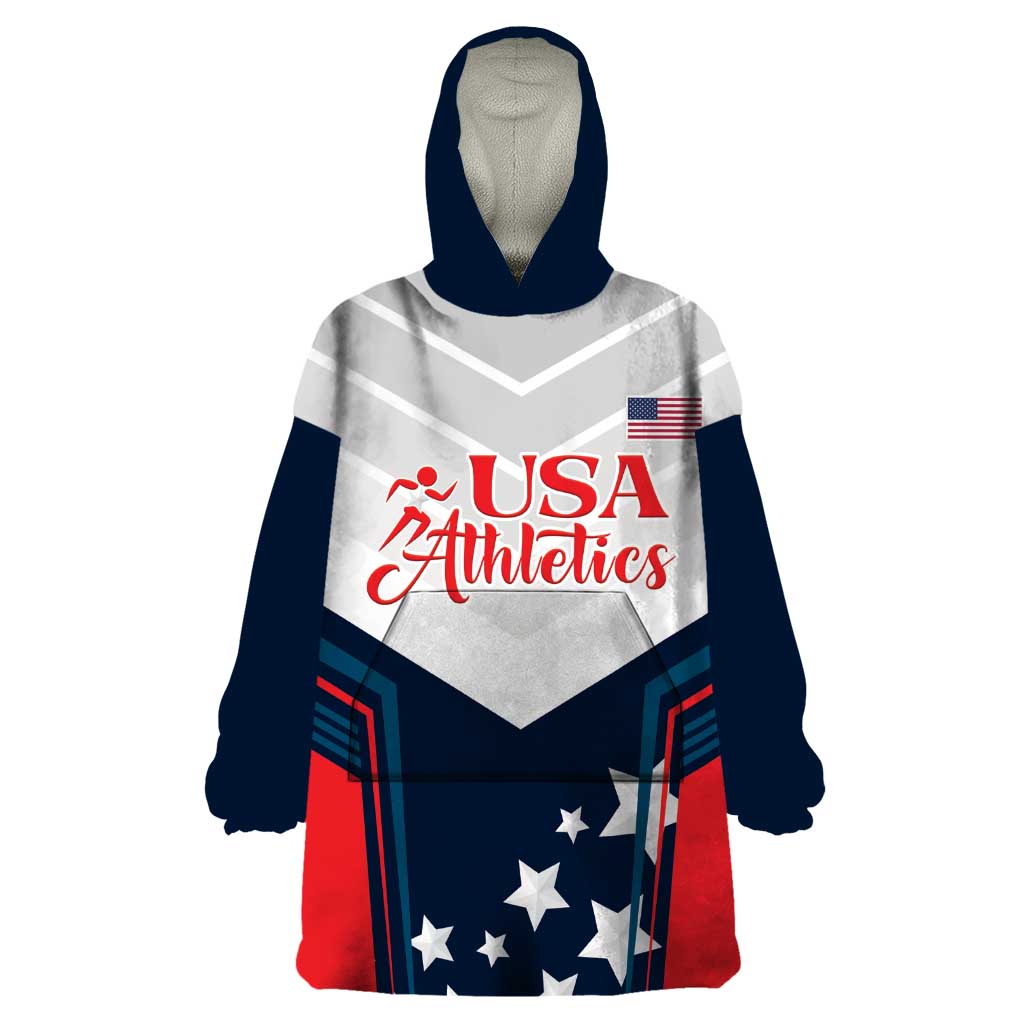 Custom USA Athletics Wearable Blanket Hoodie 2024 United States Champions Proud - Wonder Print Shop