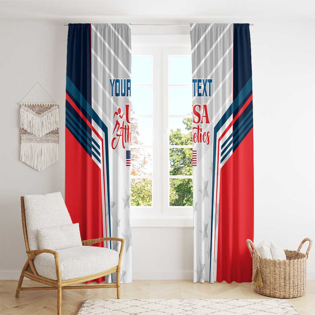 Custom USA Athletics Window Curtain 2024 United States Champions Proud - Wonder Print Shop