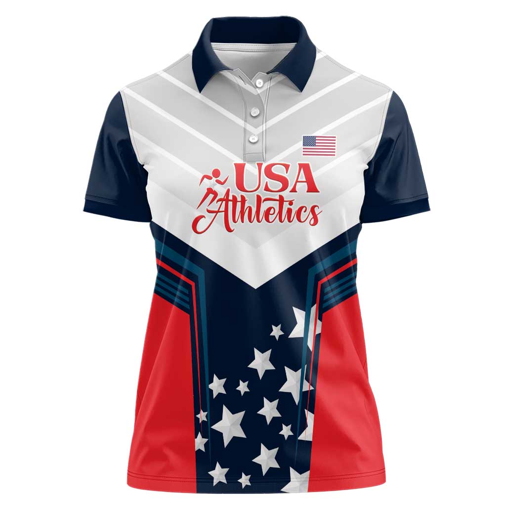 Custom USA Athletics Women Polo Shirt 2024 United States Champions Proud - Wonder Print Shop