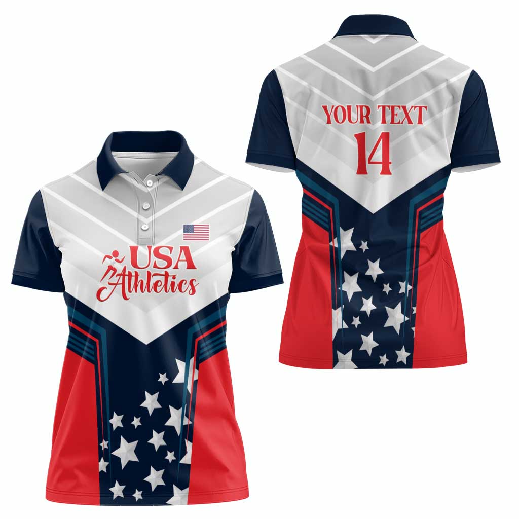 Custom USA Athletics Women Polo Shirt 2024 United States Champions Proud - Wonder Print Shop