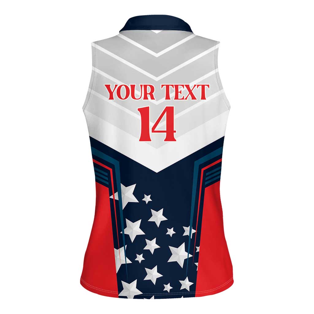 Custom USA Athletics Women Sleeveless Polo Shirt 2024 United States Champions Proud - Wonder Print Shop