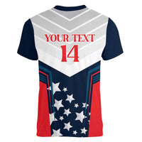 Custom USA Athletics Women V-Neck T-Shirt 2024 United States Champions Proud - Wonder Print Shop