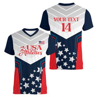 Custom USA Athletics Women V-Neck T-Shirt 2024 United States Champions Proud - Wonder Print Shop