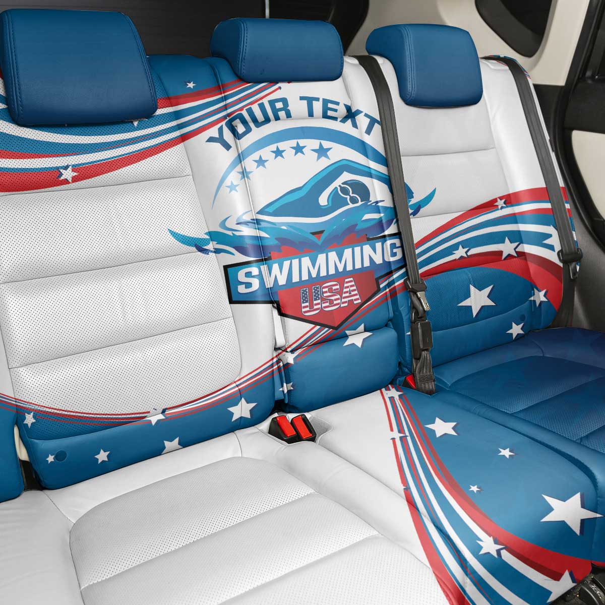 Personalized USA Swimming Back Car Seat Cover 2024 We Are The Champions - Wonder Print Shop