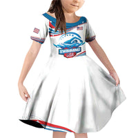 Personalized USA Swimming Family Matching Off Shoulder Short Dress and Hawaiian Shirt 2024 We Are The Champions - Wonder Print Shop