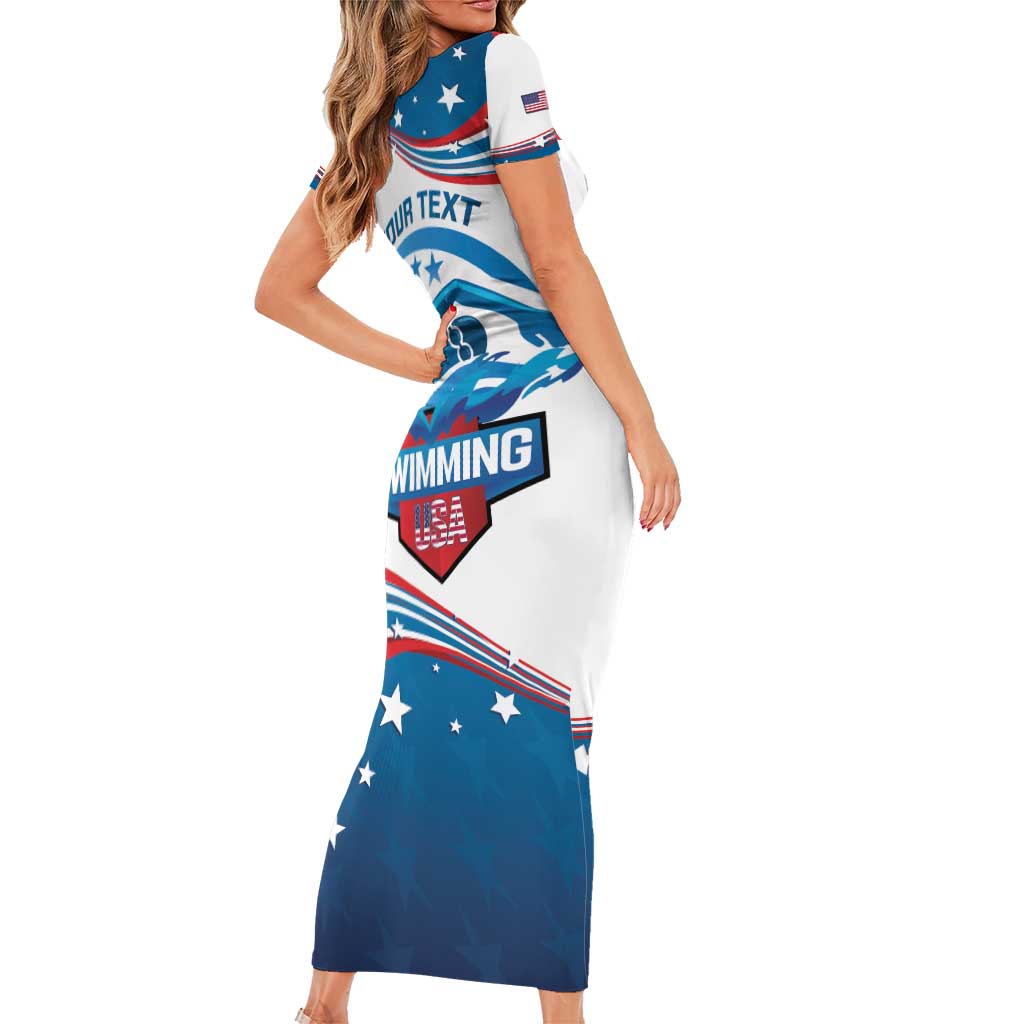 Personalized USA Swimming Family Matching Short Sleeve Bodycon Dress and Hawaiian Shirt 2024 We Are The Champions - Wonder Print Shop