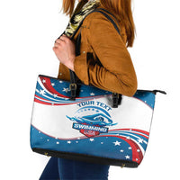 Personalized USA Swimming Leather Tote Bag 2024 We Are The Champions - Wonder Print Shop
