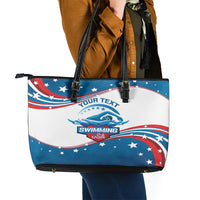 Personalized USA Swimming Leather Tote Bag 2024 We Are The Champions - Wonder Print Shop