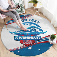 Personalized USA Swimming Round Carpet 2024 We Are The Champions