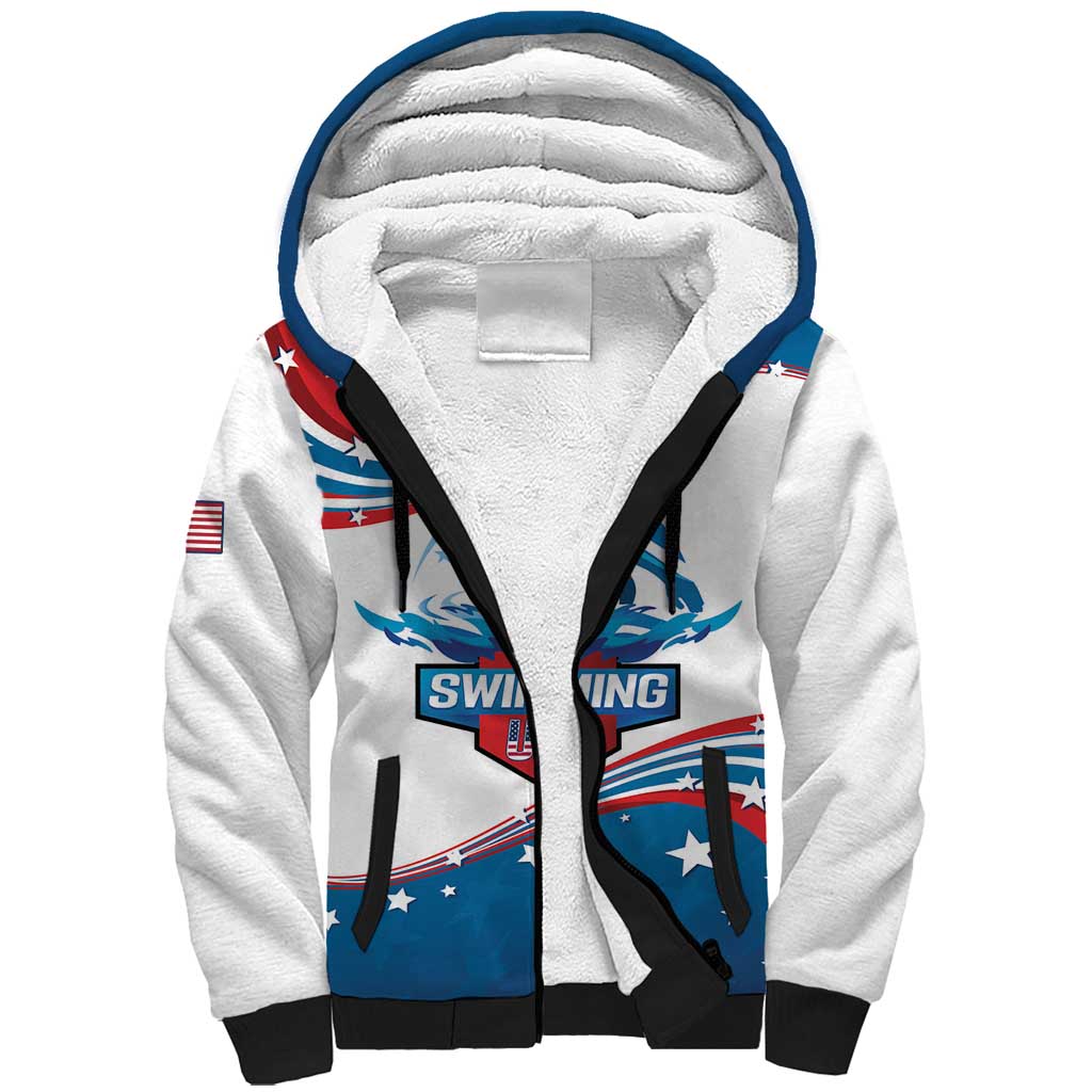 Personalized USA Swimming Sherpa Hoodie 2024 We Are The Champions - Wonder Print Shop