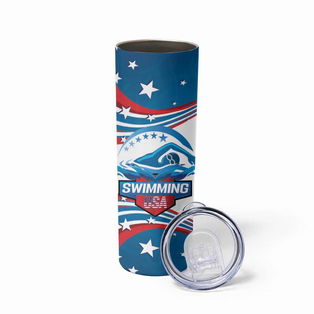 Personalized USA Swimming Skinny Tumbler 2024 We Are The Champions - Wonder Print Shop