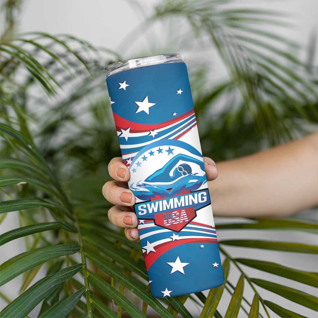 Personalized USA Swimming Skinny Tumbler 2024 We Are The Champions - Wonder Print Shop
