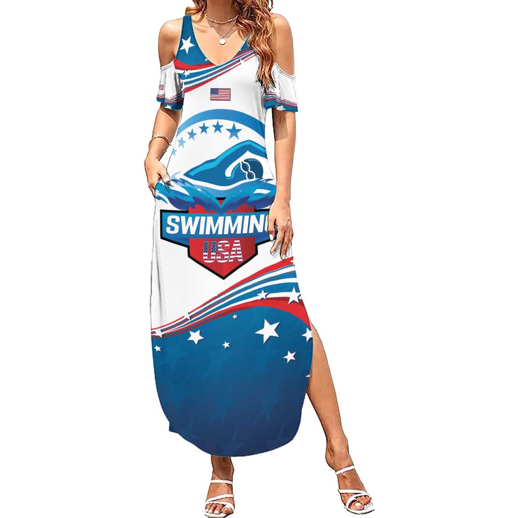 Personalized USA Swimming Summer Maxi Dress 2024 We Are The Champions - Wonder Print Shop