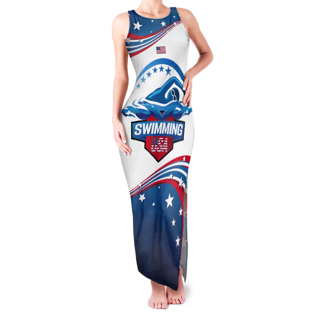 Personalized USA Swimming Tank Maxi Dress 2024 We Are The Champions - Wonder Print Shop