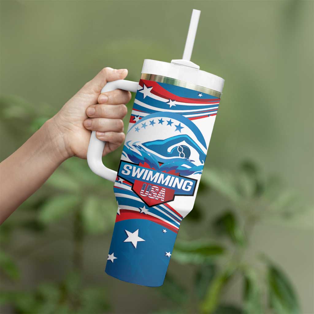 Personalized USA Swimming Tumbler With Handle 2024 We Are The Champions - Wonder Print Shop