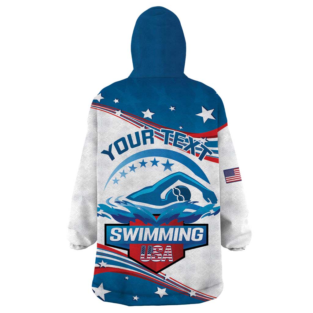 Personalized USA Swimming Wearable Blanket Hoodie 2024 We Are The Champions - Wonder Print Shop